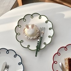 [뽀글이 접시] 디저트 브런치 홈카페 플라워 꽃 꼬임 집들이 선물 신혼부부 자취생