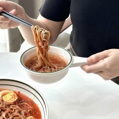 [손잡이 앞접시] 깨지지 않는 이스톤라인 멜라민 그린라인 그릇 문복희 유튜버 먹방